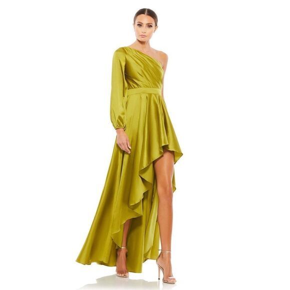 MAC DUGGAL HIGH LOW ONE SHOULDER FLOWY GOWN Size 2 - Picture 1 of 12